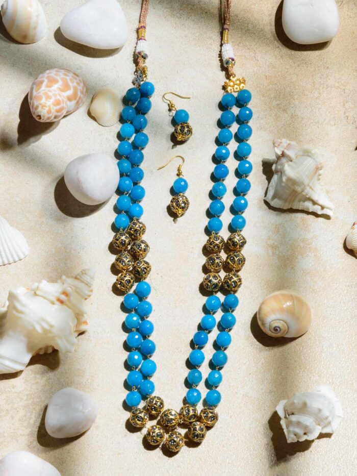 Vibrant Seascape Mala: A Colorful and Energetic Beaded Necklace