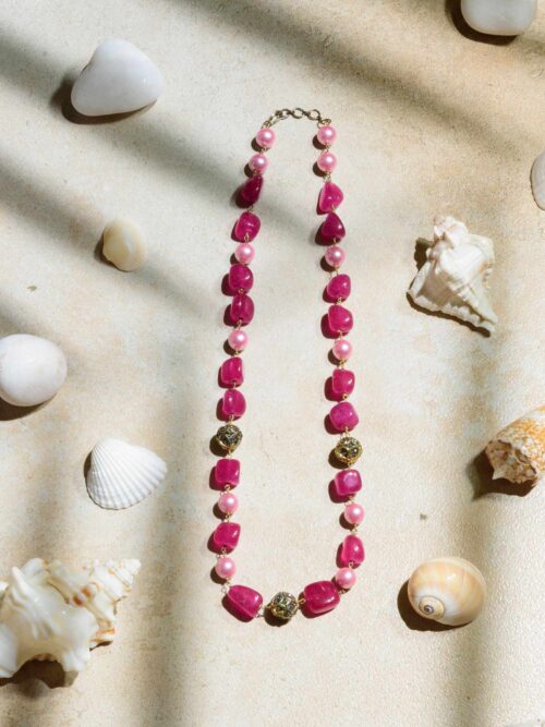 Blushing Serenity Pink Mala: A Tranquil Necklace in Delicate Pink Hues