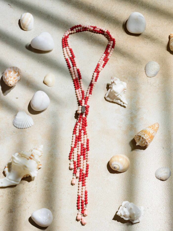 Crimson Snow Mala: A Striking and Vibrant Red Beaded Necklace