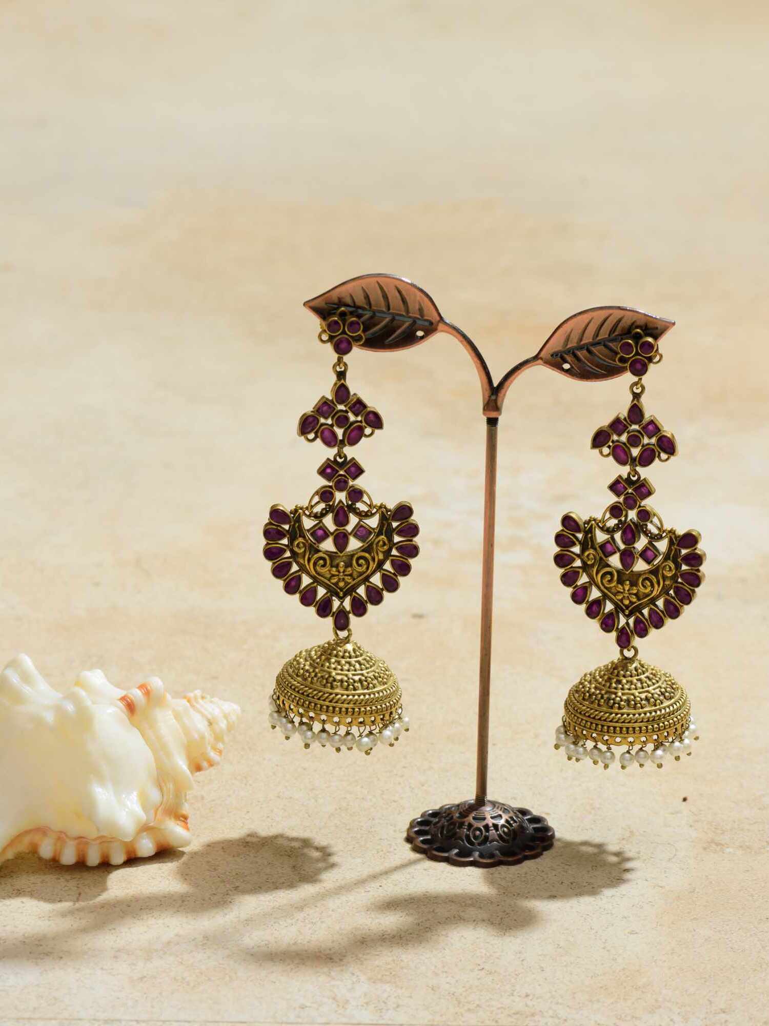 Maroon Majesty Earrings – a true embodiment of regal elegance and captivating allure