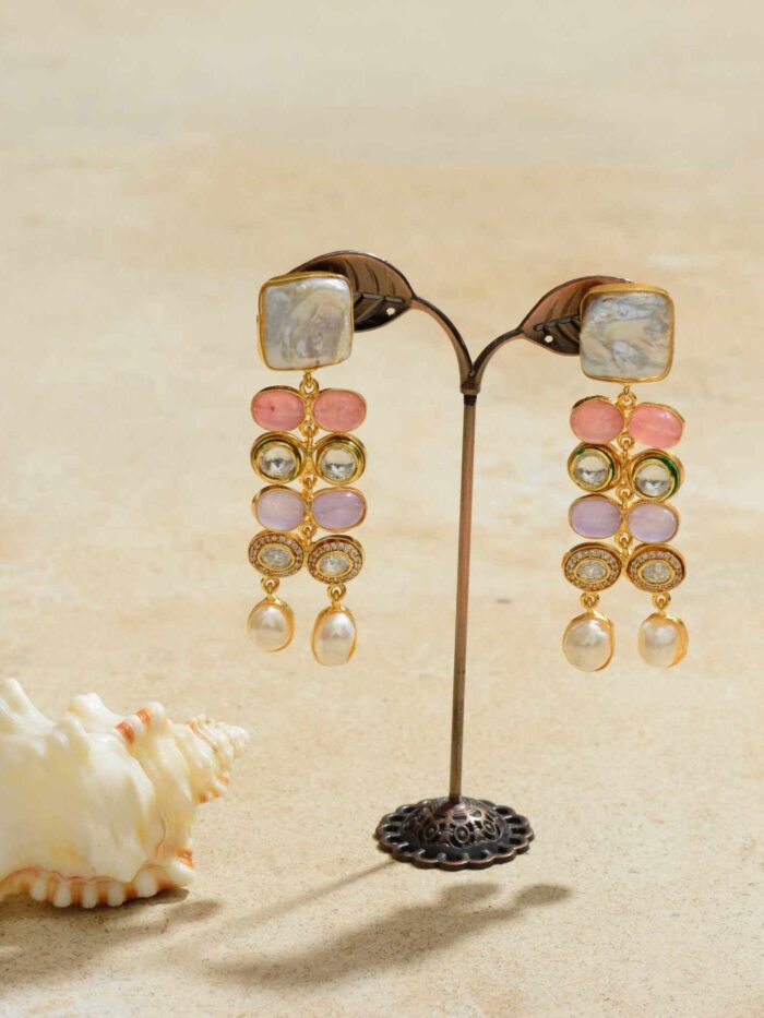 Pastel Mother of Pearl Earrings, a delicate embrace of the sea's whispered elegance.