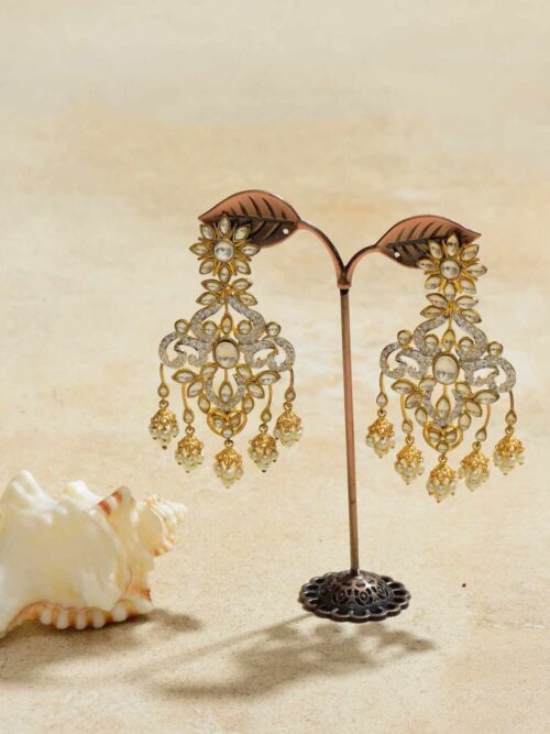 Elegant chandelier earrings with cascading lustrous pearls