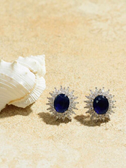 Elegant Blue Lagoon Studs: Timeless Earrings with a Splash of Blue.