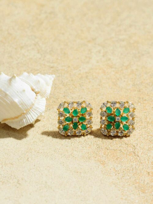 Twinkling Green Garden Gems: Glittering Green Gemstone Earrings.