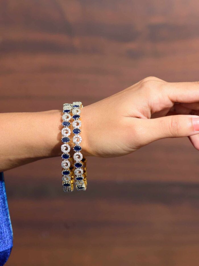 Close-up of Heavenly Blue Bangle Set