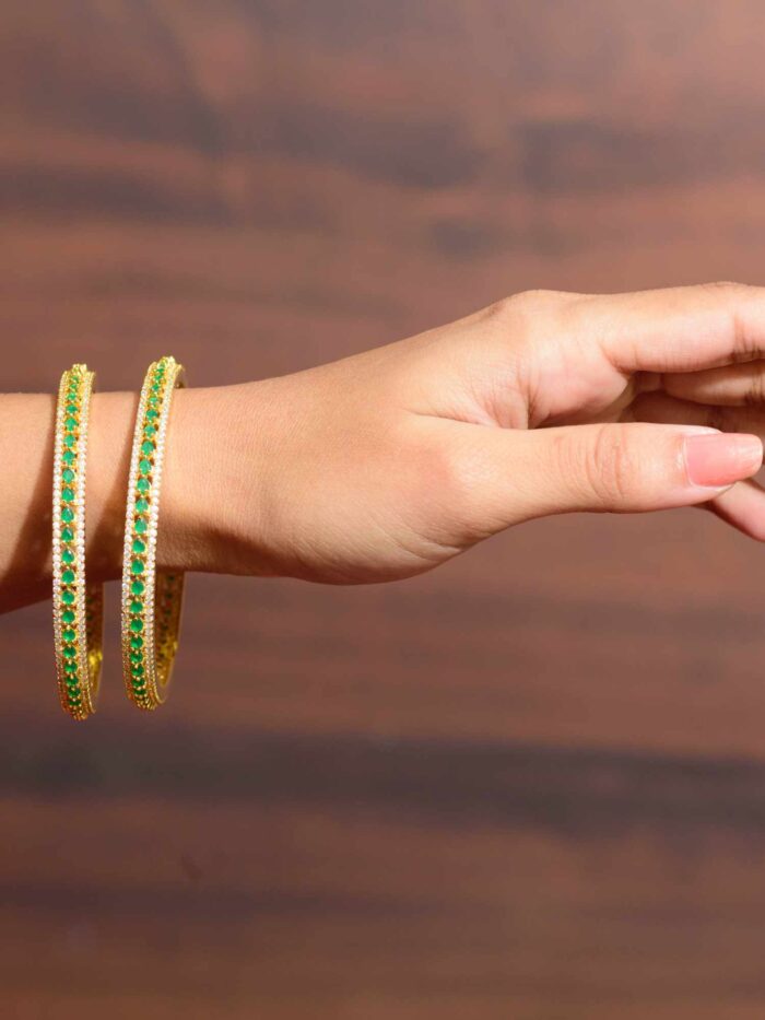 Close-up of Golden Forest Bangles