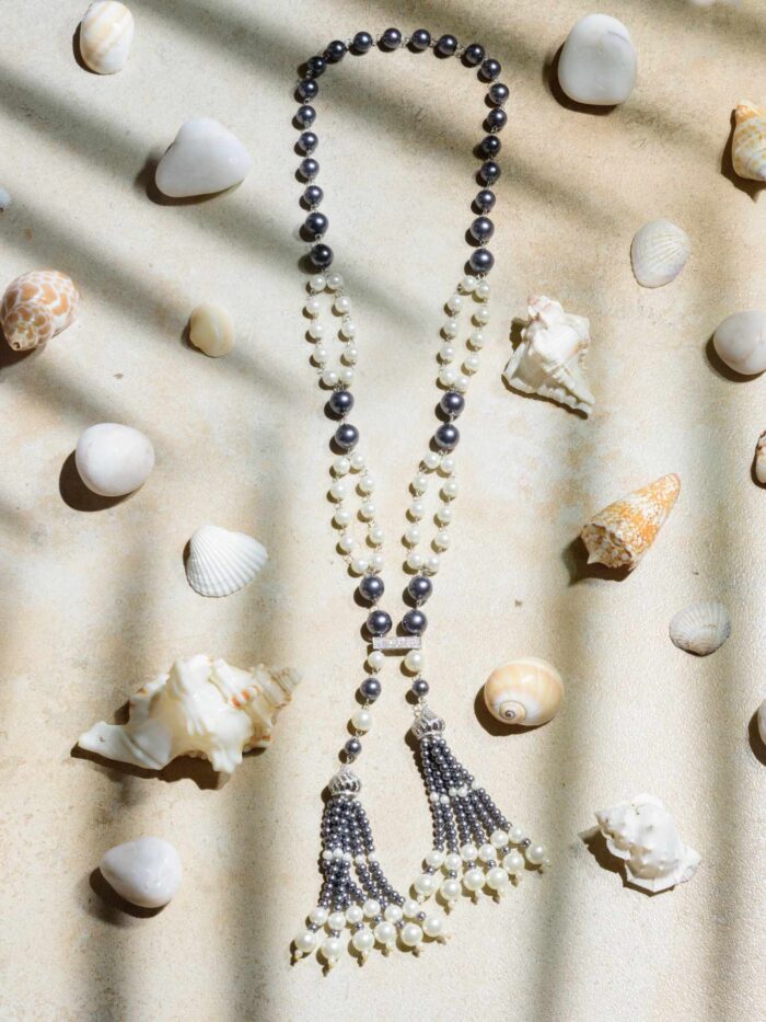 Oasis Harmony Grey White Pearl Mala - Serene Mala