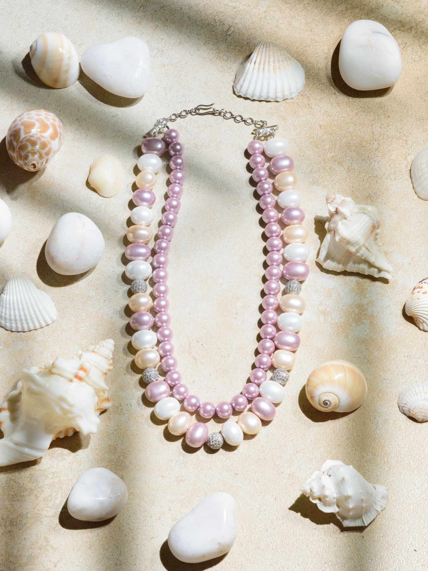 Pink Petal Soft Pearl Mala - Graceful Mala